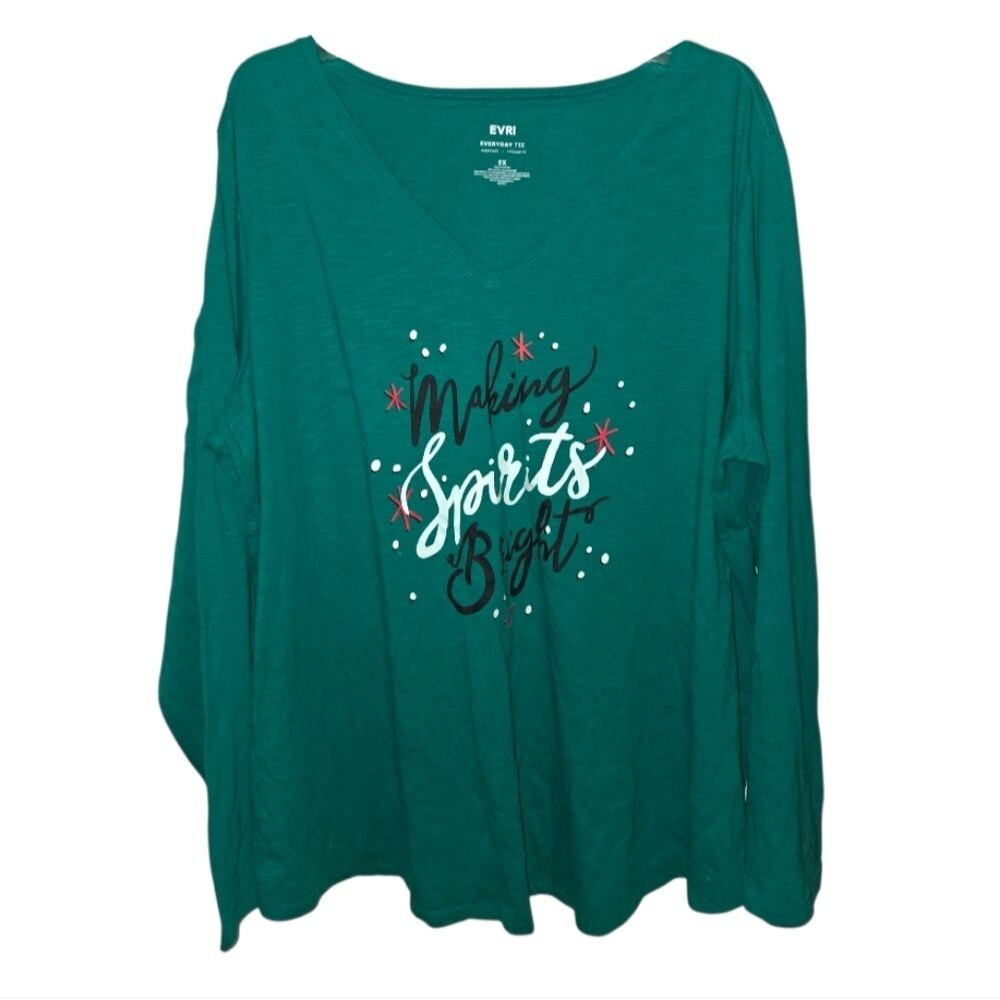 Christmas Long Sleeve T-Shirt Making Spirits Bright - Picture 2 of 5